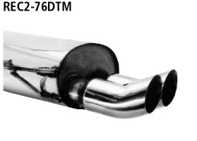 BASTUCK Endschalldämpfer mit Doppel-Endrohr DTM 2 x Ø 76 mm für Renault Clio 2 (REC2-76DTM)