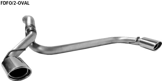 BASTUCK Einfach-Endrohr oval 120 x 80 mm LH + RH für Ford C-Max / Focus 2 (FDFO/2-QOVAL)