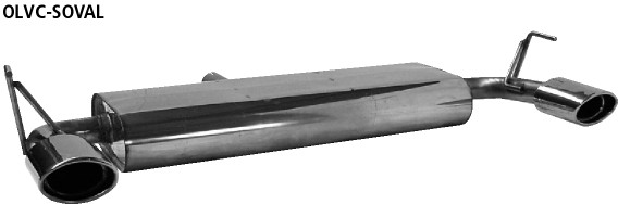 BASTUCK Endschalldämpfer mit Einfach-Endrohr Oval 120 x 80 mm für Opel Signum (OLVC-SOVAL)