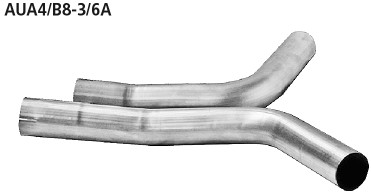 BASTUCK Y-Verbindungsrohr für 2 Endschalldämpfer LH+RH für Audi A4 B8/A5 B8 / S4 B8/S5 B8 (AUA4/B8-3/6A)
