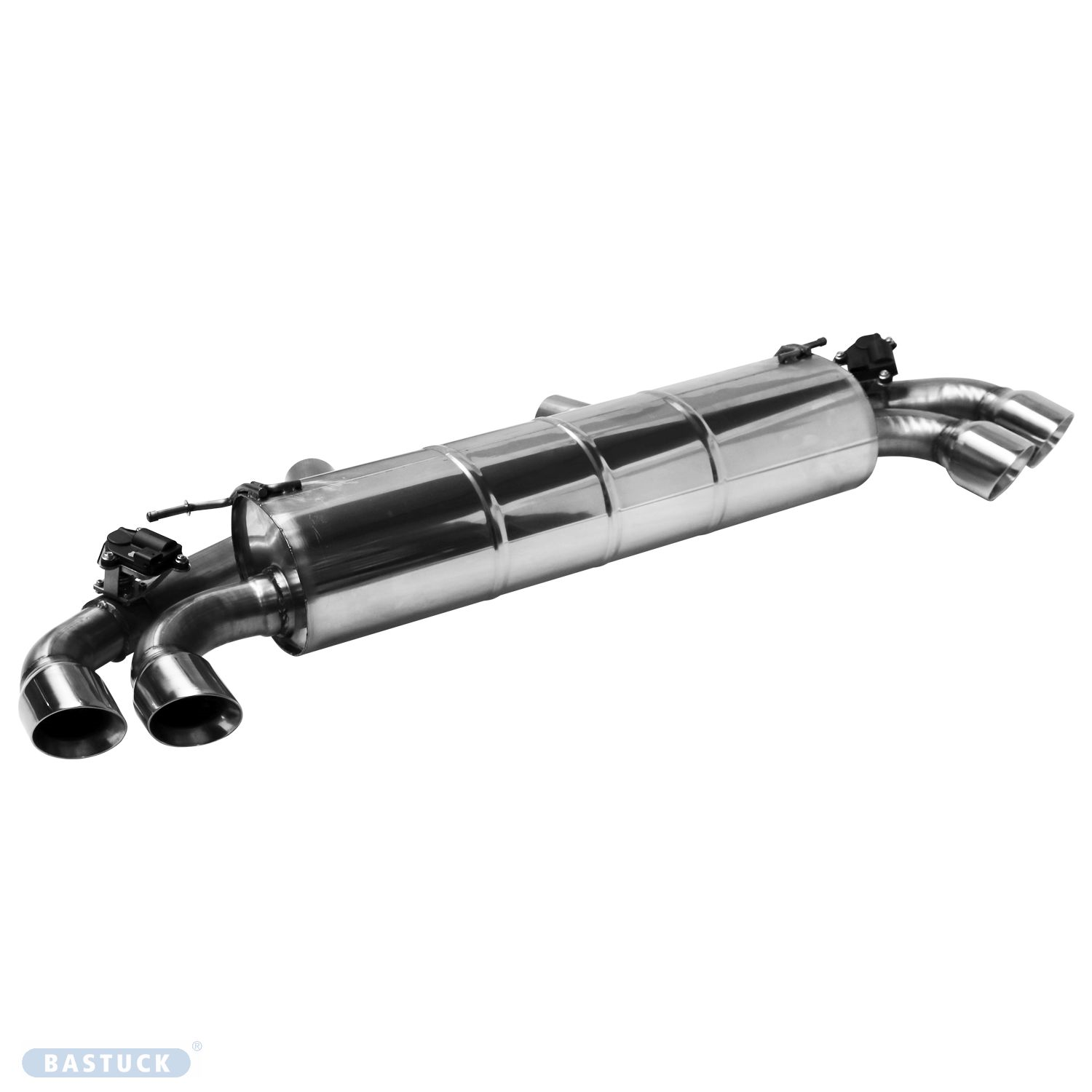 BASTUCK Endschalldämpfer mit Doppel-Endrohr 2x Ø 90 mm LH+RH, 30° schräg geschnitten für BMW Z4 G29