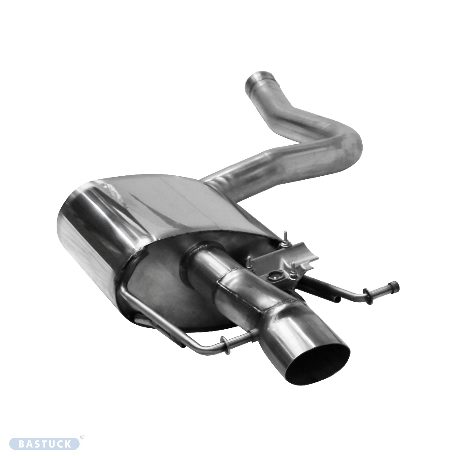 BASTUCK Endschalldämpfer LH mit ovalem Endrohr 90x60 mm, für Serien Heckschürze für Mercedes C-Klasse