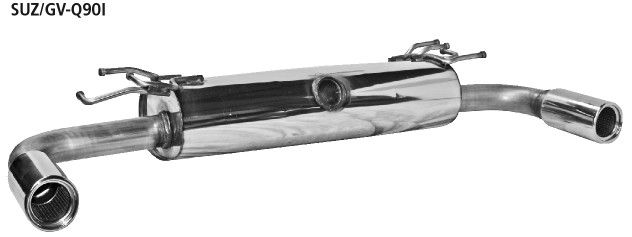 BASTUCK Endschalldämpfer mit Einfach-Endrohr 1 x Ø 90 mm LH+RH für Suzuki Grand Vitara II (SUZ/GV-Q90I)
