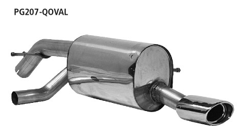 BASTUCK Endschalldämpfer mit Einfach-Endrohr RH 1x Oval 120x80 mm für Peugeot 207 (PG207-QOVAL)