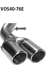 BASTUCK Doppel-Endrohr mit Lippe, 20° schräg geschnitten 2 x Ø 76 mm für Volvo S40/V50 (VOS40-76E)