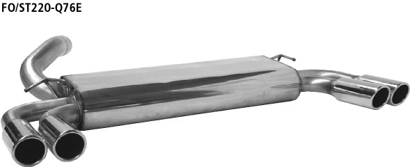 BASTUCK Endschalldämpfer mit Doppel-Endrohr LH + RH 2 x Ø 76 mm mit Lippe