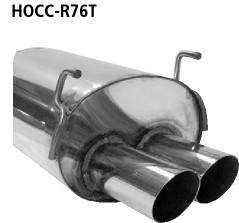 BASTUCK Endschalldämpfer mit Doppel-Endrohr 2 x Ø 76 mm Civic mit Spoilerkit für Honda Civic