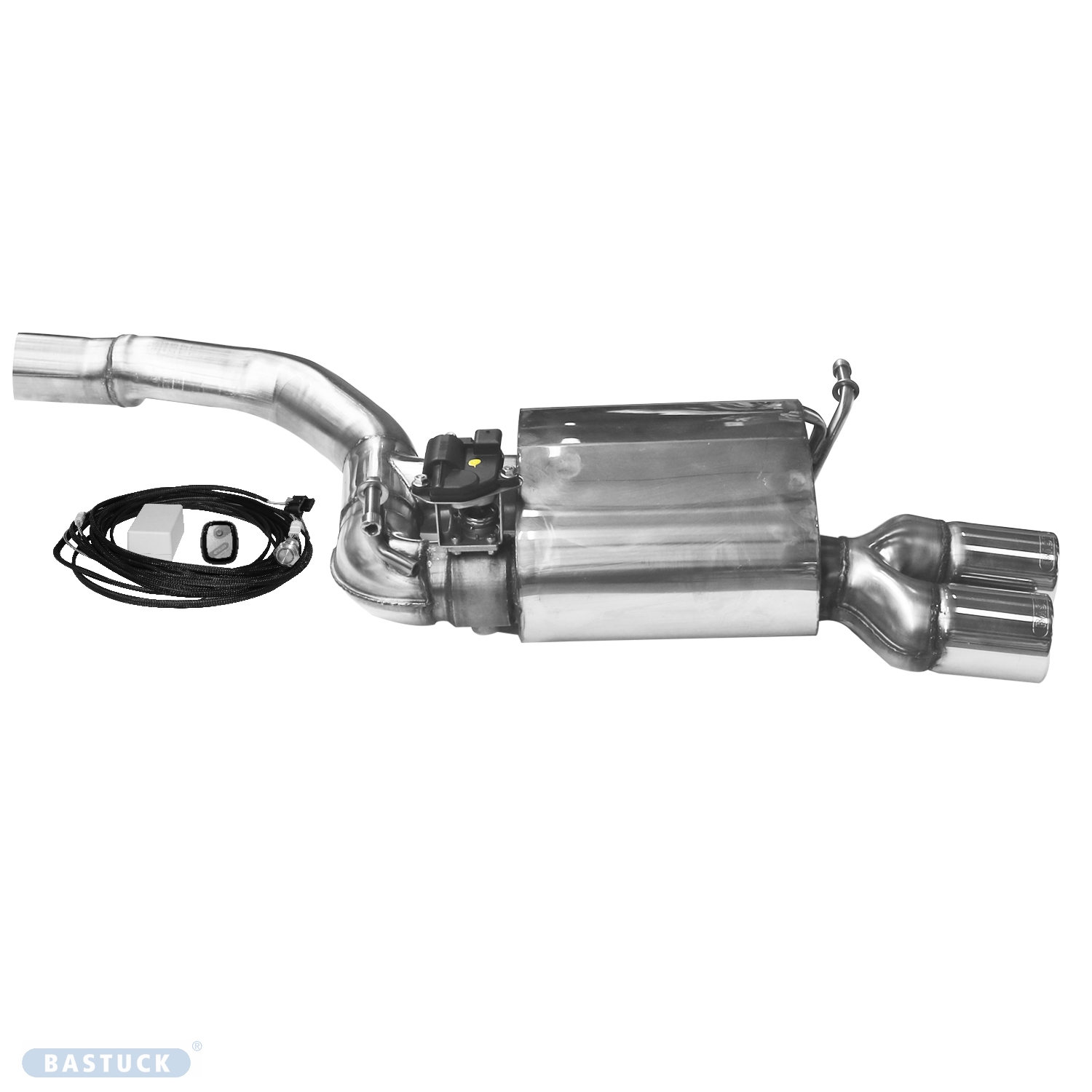 BASTUCK Motorsport Endschalldämpfer Doppel-Endrohr LH 2x Ø 70 mm, mit Lippe für Mercedes SLK 350 ab 2011