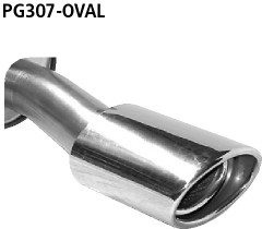 BASTUCK Endschalldämpfer mit Einfach-Endrohr Oval 120 x 80 mm 307 Limousine für Peugeot 307 Limousine