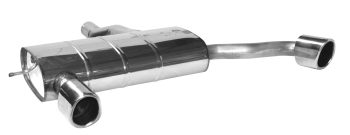 BASTUCK Endschalldämpfer mit Einfach-Endrohr 90 x 110 mm LH+RH, 20° schräg für BMW Mini F56 (MI/F56-TDT)