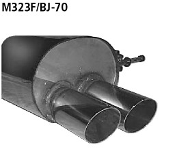 BASTUCK Endschalldämpfer mit Doppel-Endrohr 2 x Ø 70 mm für Mazda 323 F/Typ BJ (M323F/BJ-70T)