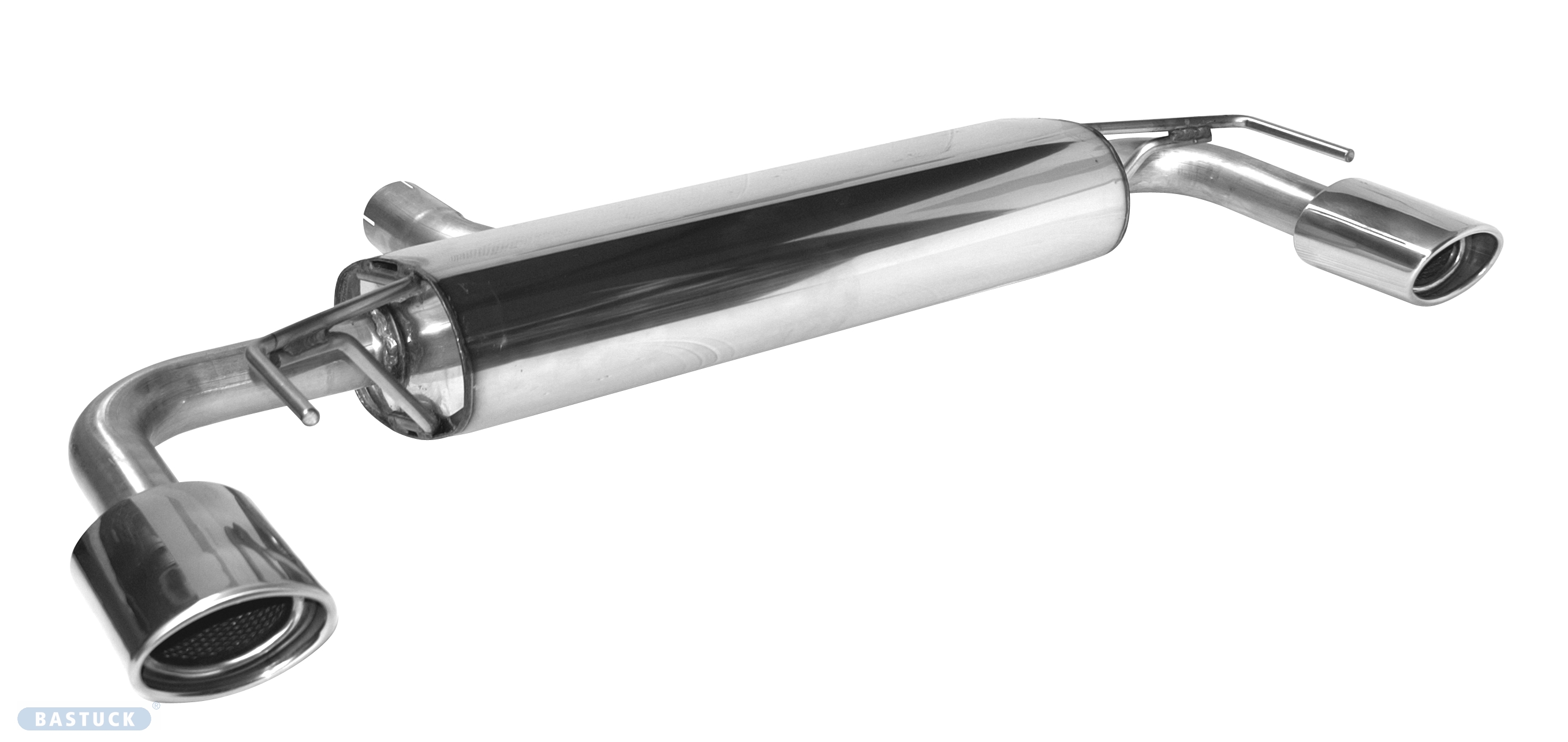 BASTUCK Endschalldämpfer mit Einfach-Endrohr LH + RH 1 x oval 120 x 80 mm LH + RH für Opel Astra K
