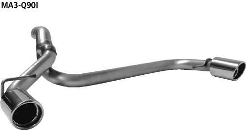 BASTUCK Einfach-Endrohr LH + RH, 20 ° schräg geschnitten 1 x Ø 90 mm für Mazda 3 (MA3-Q90I)