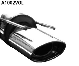 BASTUCK Endschalldämpfer mit Einfach-Endrohr oval 153 x 95 mm für Opel Vectra A (A1002VOL)