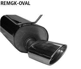 BASTUCK Endschalldämpfer mit Einfach-Endrohr oval 153 x 95 mm für Renault Megane (REMGK-OVAL)