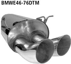 BASTUCK Endschalldämpfer DTM mit Doppel-Endrohr 2 x Ø 76 mm für BMW 3er E46 (BMWE46-76DTM)