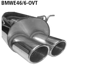 BASTUCK Endschalldämpfer mit Doppel-Endrohr oval 2 x 89 x 77 mm für BMW 3er E46 (BMWE46/6-OVT)