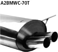 BASTUCK Endschalldämpfer mit Doppel-Endrohr 2 x Ø 70 mm, 318ti/323ti Compact für BMW 3er E36 Compact