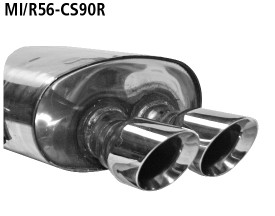 BASTUCK Endschalldämpfer mit Doppel-Endrohr RACE 2 x Ø 90 mm für BMW Mini R56 (MI/R56-CS90R)
