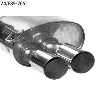 BASTUCK Endschalldämpfer mit Doppel-Endrohr Slash 20° schräg 2 x Ø 76 mm LH links für BMW Z4 E89 6 Zyl.