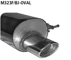 BASTUCK Endschalldämpfer mit Einfach-Endrohr oval 120 x 80 mm für Mazda 323 F/Typ BJ (M323F/BJ-OVAL)