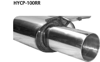 BASTUCK Endschalldämpfer mit Einfach Endrohr 1x Ø 100 mm Endschalldämpfer RH für Hyundai Coupé GK