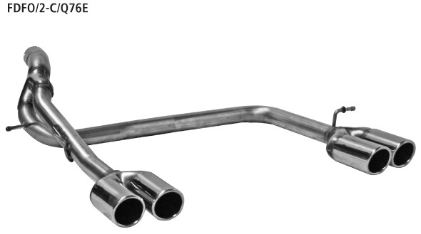 BASTUCK Doppel-Endrohr mit Lippe, 20° schräg geschnitten 2 x Ø 76 mm LH + RH für Ford Focus 2 (FDFO/2-C/Q76E)