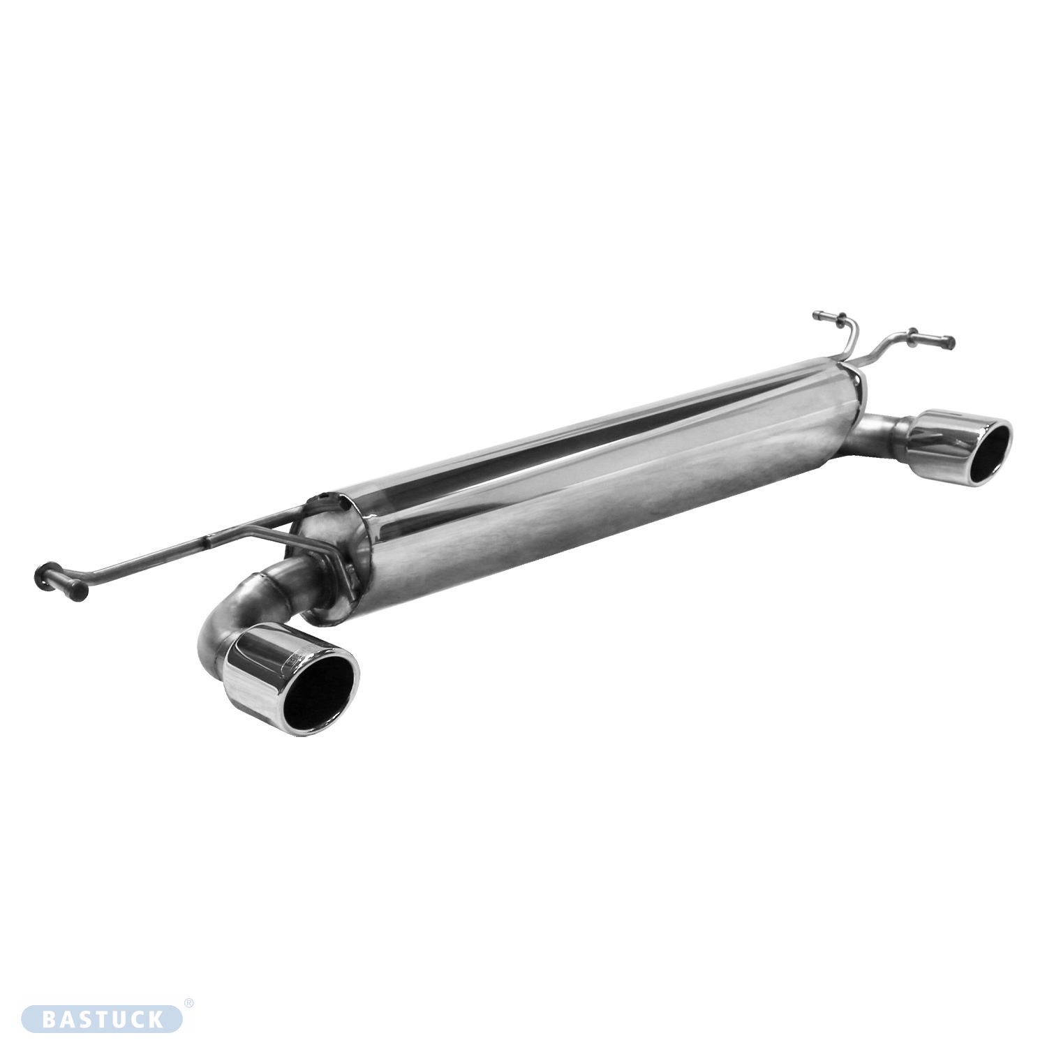 BASTUCK Endschalldämpfer mit Einfach-Endrohr LH+RH 1x Ø 76 mm