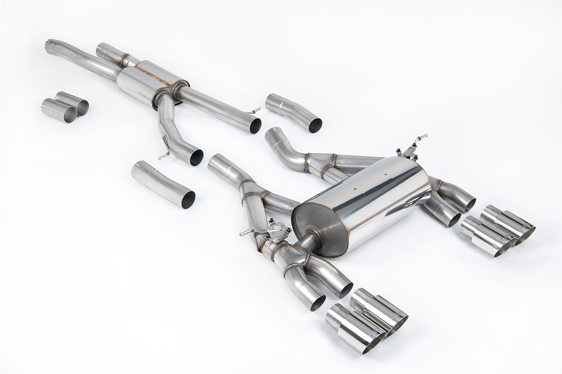 Milltek Abgasanlage für BMW M3 / M3 Competition F80 Limousine ohne OPF – Klappen-ESD, EG-Genehmigung