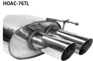 BASTUCK Endschalldämpfer mit Doppel-Endrohr LH 2 x Ø 76 mm für Honda Accord ab Bj. 2002 (HOAC-76TL)