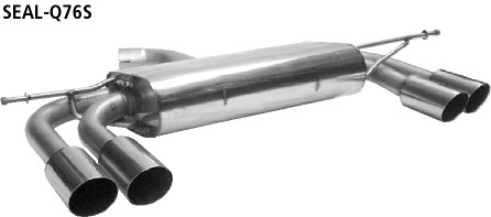 BASTUCK Endschalldämpfer mit Doppel-Endrohr 2 x Ø 76 mm LH + RH 20° schräg geschnitten für Audi A3 8P/S3 8P u.