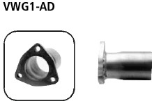 BASTUCK Frontadapter (3-Loch-Flansch) für Volkswagen Scirocco 2 / Golf 1 (VWG1-AD)