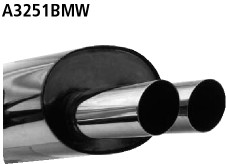 BASTUCK Endschalldämpfer mit Doppel-Endrohr 2 x Ø 76 mm für BMW 3er E36 325i / 328i (A3251BMW)