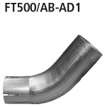BASTUCK Adapter Endschalldämpfer auf Serienanlage für Fiat 500 Abarth (FT500/AB-AD1)