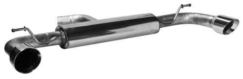 BASTUCK Endschalldämpfer mit Einfach-Endrohr LH + RH, 1 x Ø 90 mm 30° schräg geschnitten für Volkswagen Golf 7