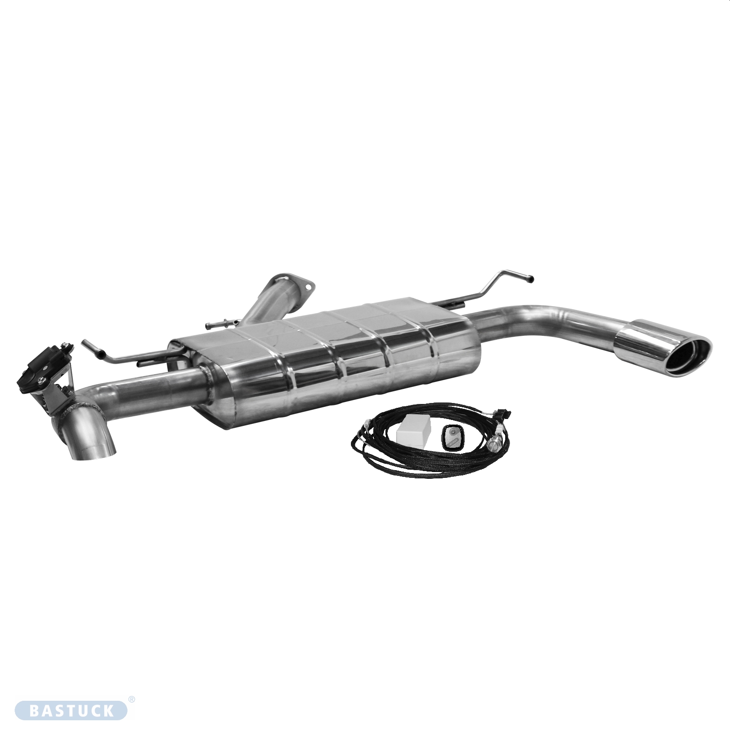 BASTUCK Endschalldämpfer mit Einfach-Endrohr 1x Oval 120x80 mm, mit Einsatz für Hyundai i30