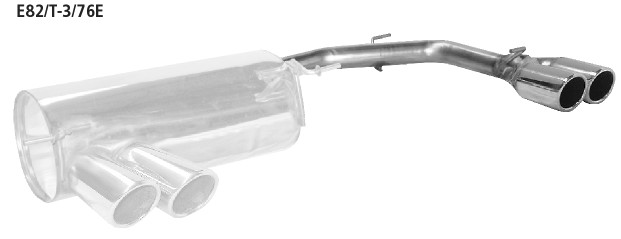 BASTUCK Endrohrsatz mit Doppel-Endrohr RH 2 x Ø 76 mm eingerollt für BMW 1er E82 (E82/T-3/76E)