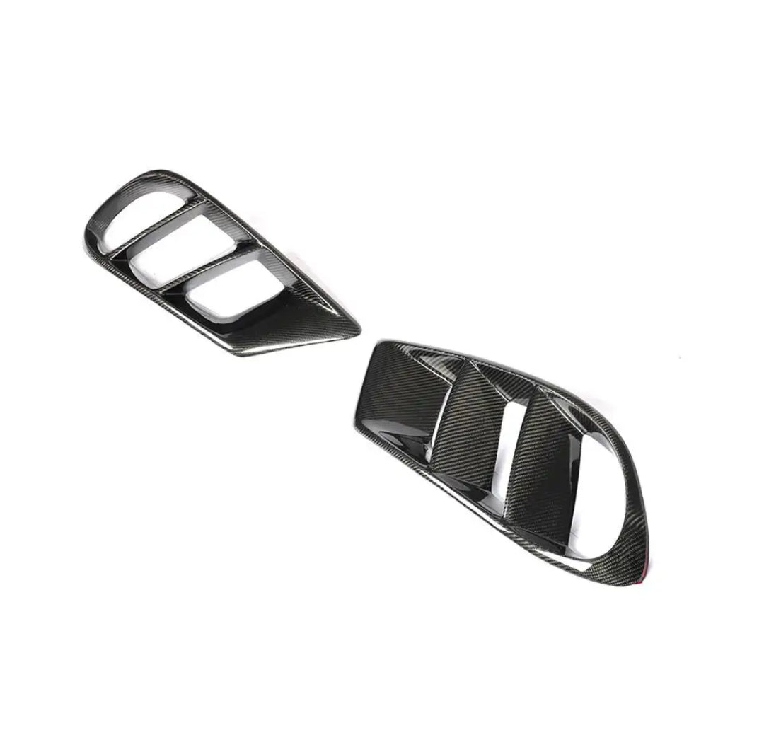 Carbonheld Carbon Fiber Car Front Hood Air Intake Vent Guards Cover passend für Ford Mustang 2018-2020