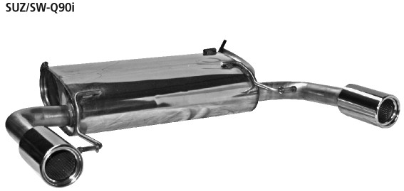 BASTUCK Endschalldämpfer mit Einfach-Endrohr 2 x Ø 90 mm Swift Sport 1600 für Suzuki Swift Typ EZ/MZ Sport