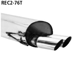 BASTUCK Endschalldämpfer mit Doppel-Endrohr 2 x Ø 76 mm für Renault Clio 2 (REC2-76T)