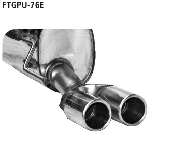 BASTUCK Endschalldämpfer mit Doppel-Endrohr mit Lippe 2 x Ø 76 mm Fiat Grande Punto außer EVO für Fiat Grande