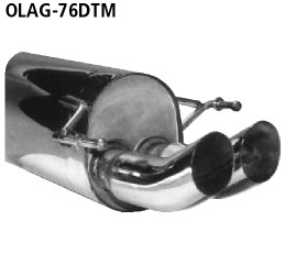 BASTUCK Endschalldämpfer DTM mit Doppel-Endrohr 2 x Ø 76 mm für Opel Astra G Schrägheck (OLAG-76DTM)