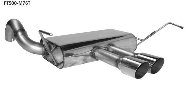 BASTUCK Endschalldämpfer querliegend mit Doppel-Endrohr 2 x Ø 76 mm