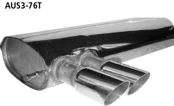 BASTUCK Endschalldämpfer mit Doppel-Endrohr 2 x Ø 76 mm für Audi A3 8L/S3 8L (AUS3-76T)