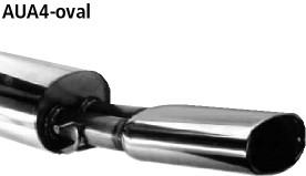 BASTUCK Endschalldämpfer mit Einfach-Endrohr oval 153 x 95 mm für Audi A4 B5 (AUA4-OVAL)