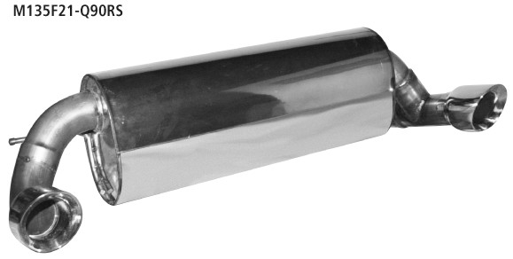 BASTUCK Endschalldämpfer mit Einfach-Endrohr 30° schräg geschnitten Ø 90 mm LH + RH für BMW 1er F20/F21