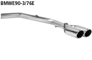 BASTUCK Endrohrsatz mit Doppel-Endrohr RH 2 x Ø 76 mm eingerollt 20° schräg geschnitten für BMW 3er E90/3er