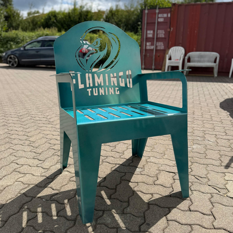 Individueller Stahlstuhl mit Wunschlogo